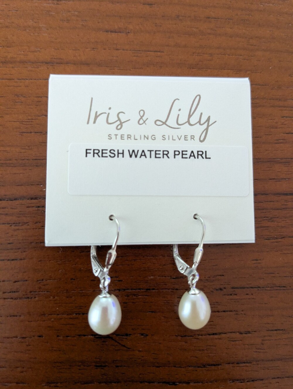 Sterling Silver Freshwater Pearl Drop Earrings - White With Lever Backs